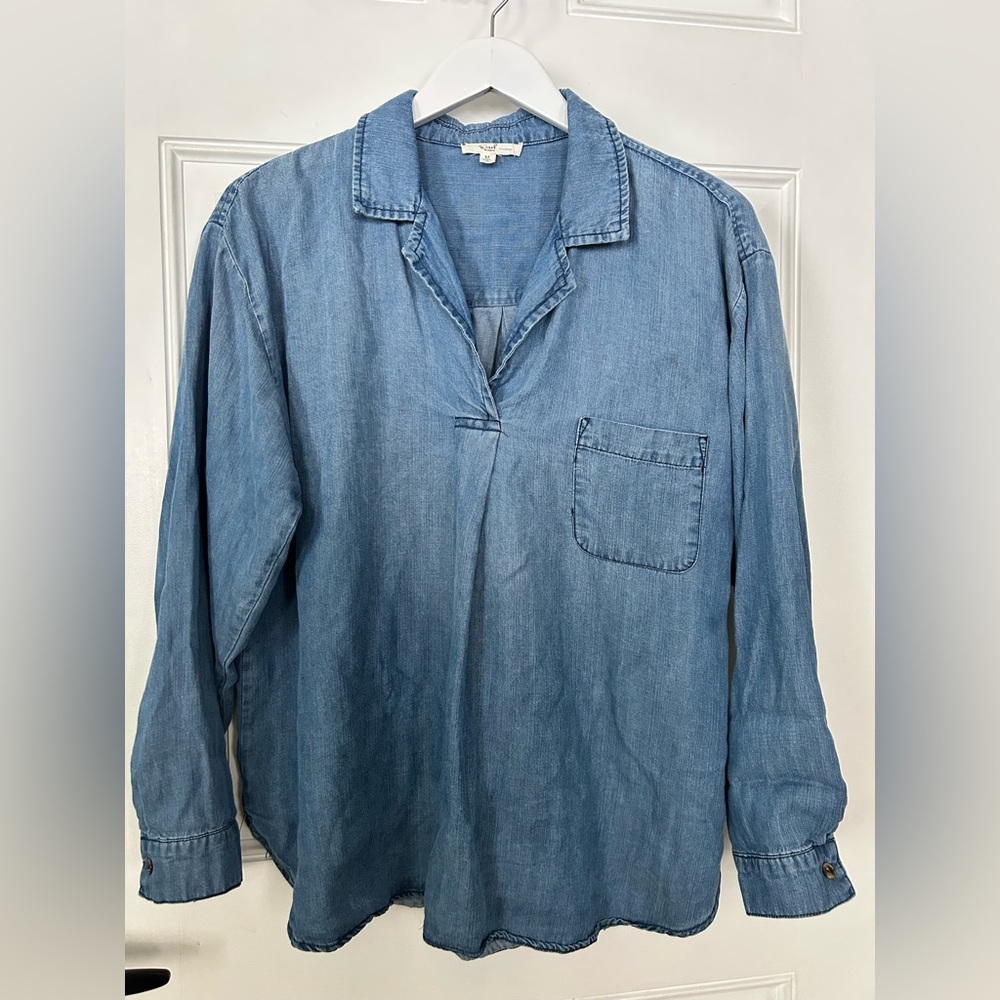 Easel Blue Denim Blouse